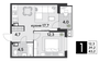 Продажа 1-комнатной квартиры 43,2 м², 3/18 этаж