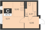 Продажа квартиры-студии 26,7 м², 9 этаж