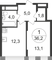 Продажа 1-комнатной квартиры 36,2 м², 3/17 этаж