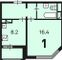 Продажа 1-комнатной квартиры 36,3 м², 14/21 этаж