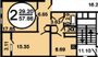 Продажа 2-комнатной квартиры 57,9 м², 2/15 этаж