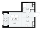 Продажа 1-комнатной квартиры 21,8 м², 14/30 этаж