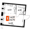 Продажа квартиры-студии 24,7 м², 4/15 этаж