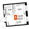 Продажа квартиры-студии 24,3 м², 13/15 этаж