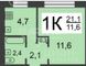 Продажа квартиры-студии 23 м², 6/10 этаж