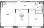 Продажа 2-комнатной квартиры 57,6 м², 6/17 этаж