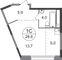 Продажа квартиры-студии 28,6 м², 3/17 этаж