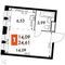 Продажа 1-комнатной квартиры 24,6 м², 11/15 этаж