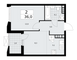 Продажа квартиры со свободной планировкой 36 м², 20/22 этаж