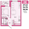 Продажа 2-комнатной квартиры 36,3 м², 1/20 этаж