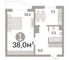 Продажа 1-комнатной квартиры 38 м², 12/17 этаж