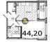 Продажа 1-комнатной квартиры 44,2 м², 6/8 этаж