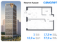 Продажа 1-комнатной квартиры 50,4 м², 22/31 этаж
