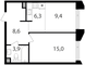 Продажа 2-комнатной квартиры 43,2 м², 2/19 этаж