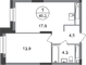 Продажа 1-комнатной квартиры 40,3 м², 19/20 этаж