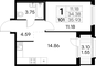 Продажа 1-комнатной квартиры 35,9 м², 12/15 этаж