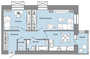 Продажа 2-комнатной квартиры 59 м², 2/6 этаж