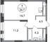 Продажа 1-комнатной квартиры 36,7 м², 19/20 этаж
