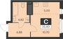 Продажа квартиры-студии 25,4 м², 15 этаж