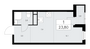 Продажа квартиры со свободной планировкой 23,8 м², 16/16 этаж