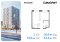 Продажа 1-комнатной квартиры 34,3 м², 5/15 этаж