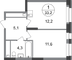 Продажа 1-комнатной квартиры 33,2 м², 14/20 этаж