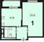 Продажа 1-комнатной квартиры 40,8 м², 14/17 этаж