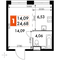 Продажа квартиры-студии 24,7 м², 2/15 этаж