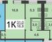 Продажа 1-комнатной квартиры 30,8 м², 1/5 этаж