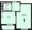 Продажа 1-комнатной квартиры 39,9 м², 17/17 этаж