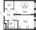 Продажа 1-комнатной квартиры 37,8 м², 5/17 этаж