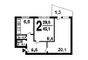 Продажа 2-комнатной квартиры 46,1 м², 2/5 этаж