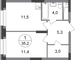 Продажа 1-комнатной квартиры 35,2 м², 19/20 этаж