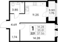 Продажа 1-комнатной квартиры 37,6 м², 10/15 этаж