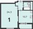 Продажа 1-комнатной квартиры 41,5 м², 2/22 этаж