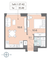 Продажа 1-комнатной квартиры 35,4 м², 38/52 этаж
