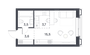 Продажа квартиры-студии 26,3 м², 7/25 этаж