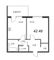 Продажа 1-комнатной квартиры 42,5 м², 2/5 этаж