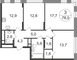 Продажа 3-комнатной квартиры 78 м², 2/17 этаж