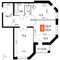 Продажа 2-комнатной квартиры 65,7 м², 1/14 этаж