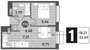 Продажа 1-комнатной квартиры 33,7 м², 2/12 этаж