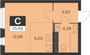 Продажа квартиры-студии 25,7 м², 14 этаж