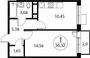 Продажа 1-комнатной квартиры 36 м², 4/4 этаж