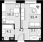 Продажа 1-комнатной квартиры 33,1 м², 7/28 этаж