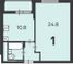 Продажа 1-комнатной квартиры 41,9 м², 10/22 этаж