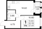 Продажа 1-комнатной квартиры 37,5 м², 4/15 этаж