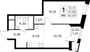 Продажа 1-комнатной квартиры 42,9 м², 22/32 этаж
