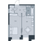 Продажа 1-комнатной квартиры 39,2 м², 25/34 этаж