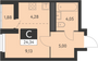 Продажа квартиры-студии 23,4 м², 29 этаж