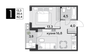 Продажа 1-комнатной квартиры 42,4 м², 2/18 этаж
